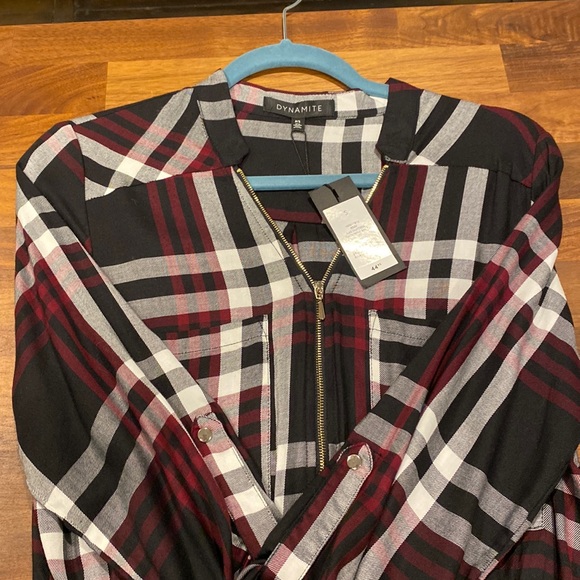 Dynamite Small Plaid Dress NWT - Picture 3 of 5